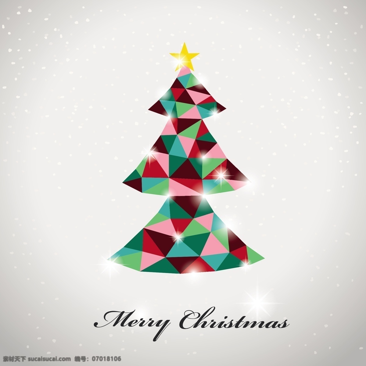 三角 拼接 圣诞树 三角拼接 三角形 方块 切割 多边形 几何形 星星 五彩缤纷 彩色 圣诞节 节日 圣诞元素 圣诞快乐 merry christmas 矢量素材 白色