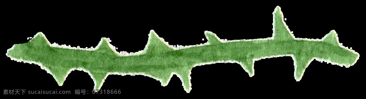绿色 荆棘 卡通 透明 植物 枝条 透明素材 免扣素材 装饰图案