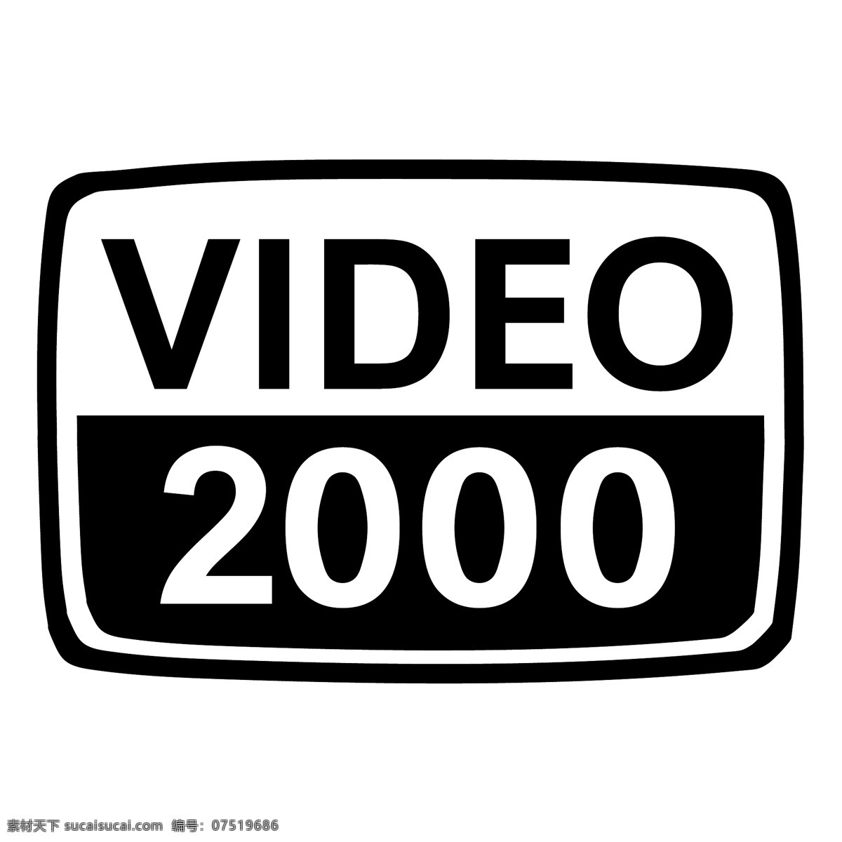 视频2000 矢量标志下载 免费矢量标识 商标 品牌标识 标识 矢量 免费 品牌 公司 白色