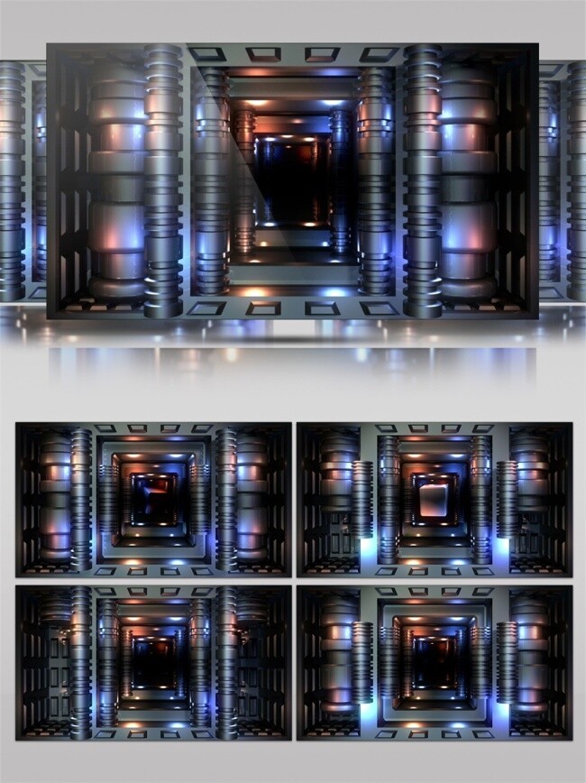 蓝光 太空 隧道 动态 视频 星际 蓝色 光束 高清素材 光景素材 唯美素材