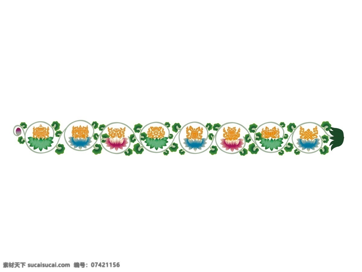 藏式 八 吉祥 图案 八吉祥 建筑彩绘 吉祥八宝 花纹边框 墙绘 底纹边框 花边花纹