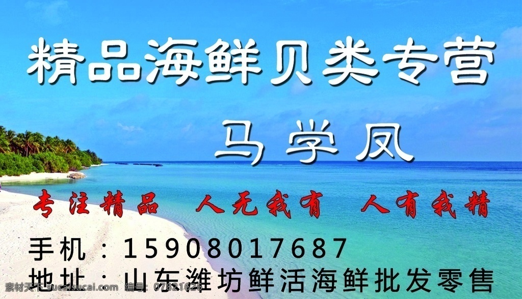 海鲜名片 海鲜 名片 专营 大海 贝类 分层