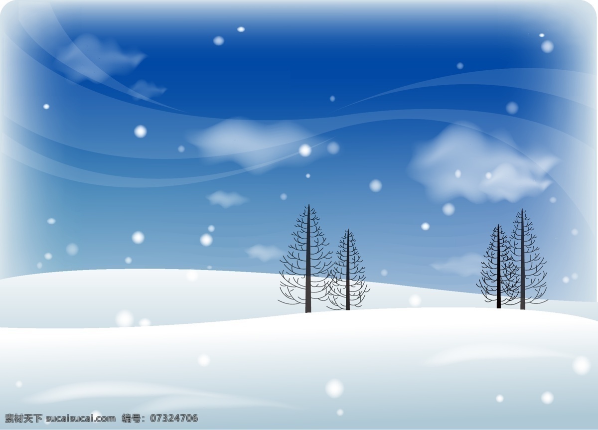 矢量动画 景观 背景 矢量 动画 蓝色 雪地