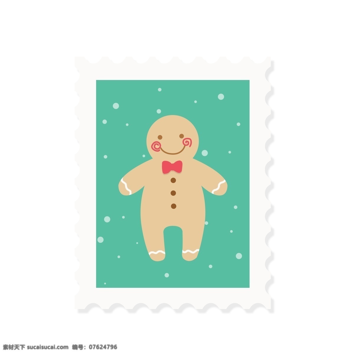 卡通 圣诞 邮票 小 饼干 甜饼 可爱 元素 圣诞节 绿色 小甜饼 扁平 手账 贴纸