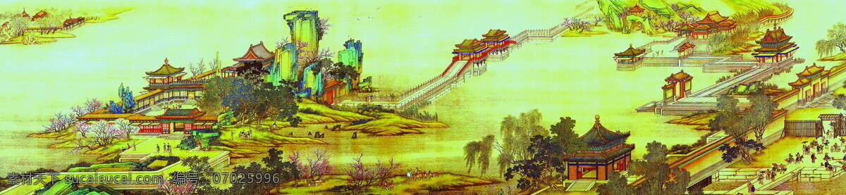 清明上河图 古建筑 山水 山水画 风景 文化艺术 绘画书法