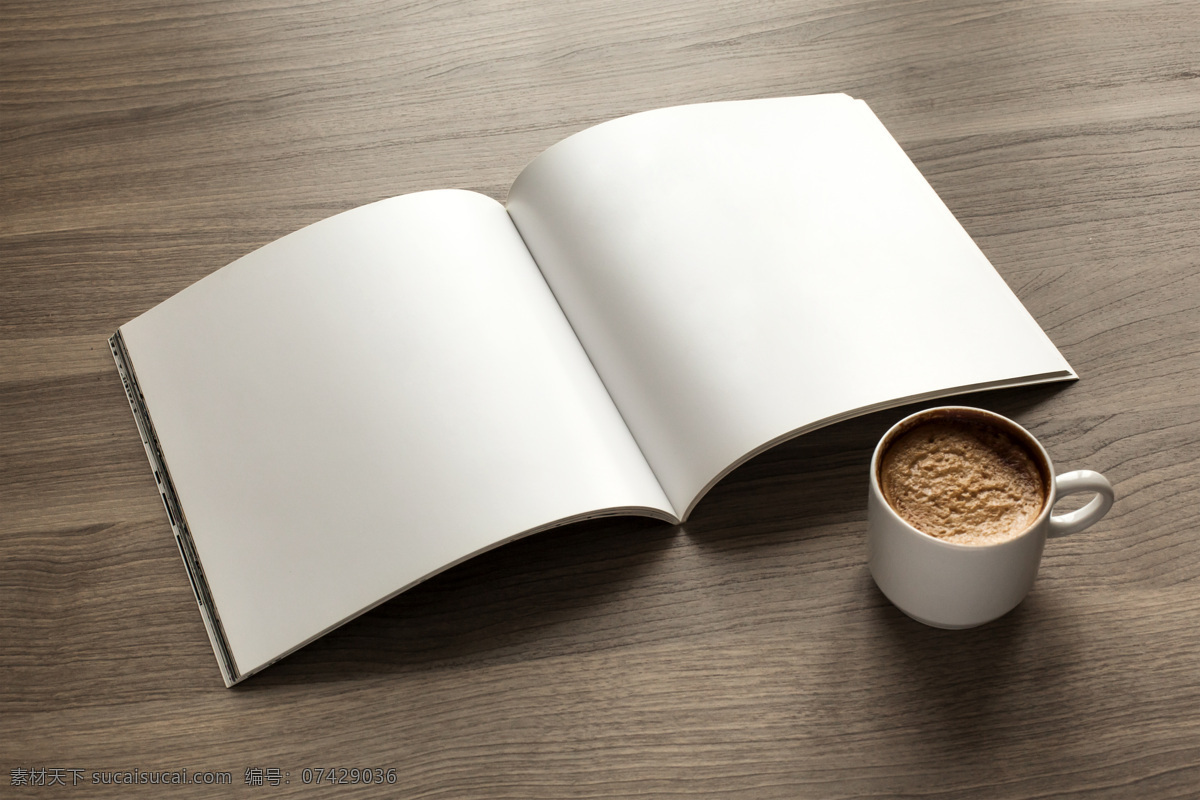 翻开 册子 咖啡 空白杂志 空白册子 空白本子 书本 笔记本 翻开的笔记本 记事本 本子摄影 其他类别 生活百科