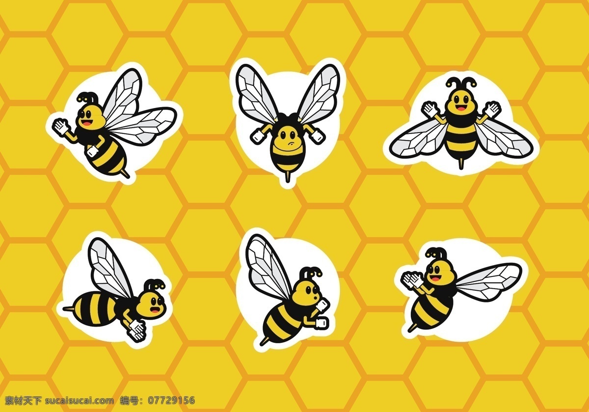 矢量 卡通 蜜蜂 动物 卡通动物 卡通蜜蜂 矢量蜜蜂 矢量素材 手绘动物 手绘蜜蜂