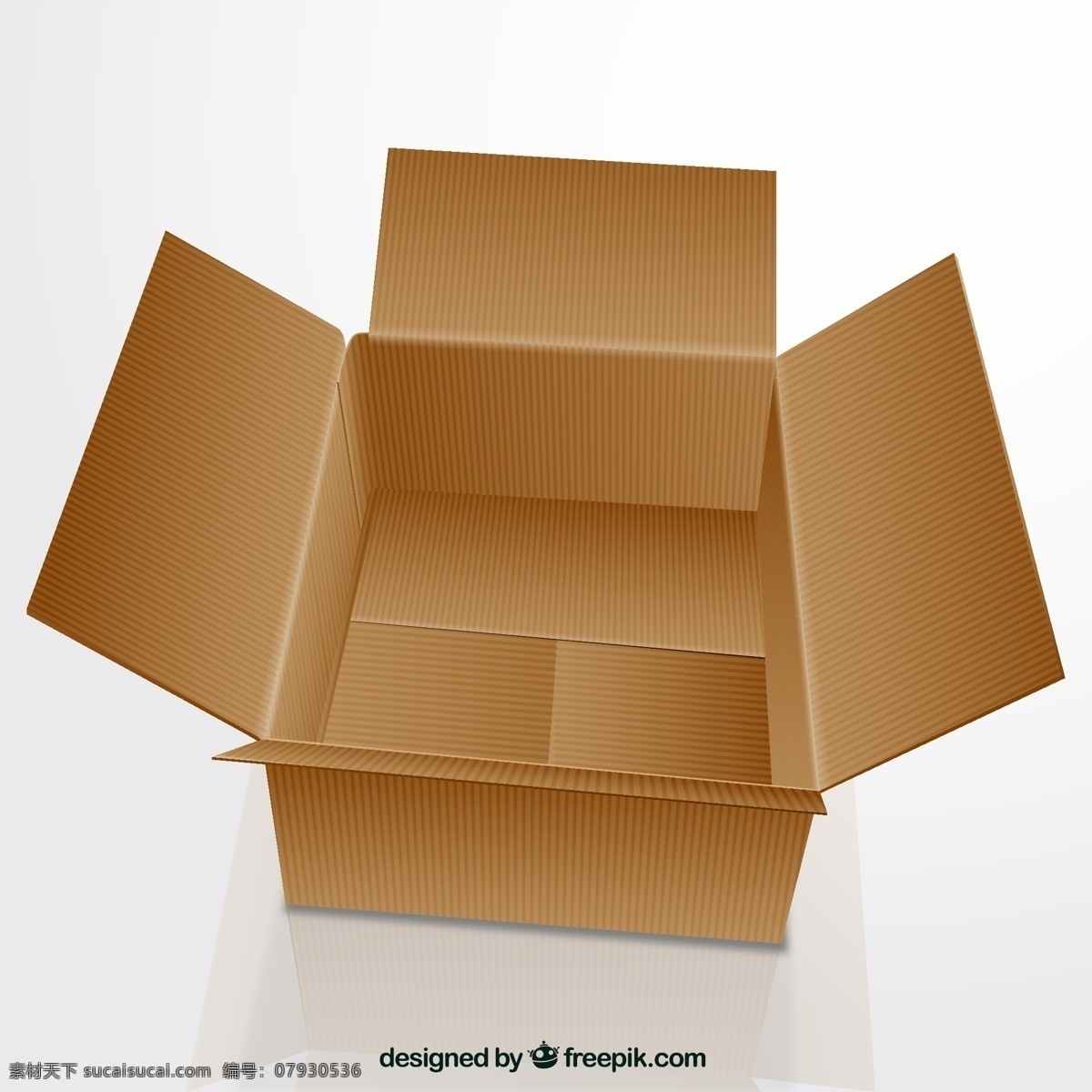 敞开 纸箱 矢量 打开 箱子 包装箱 快递 货运 高清图片