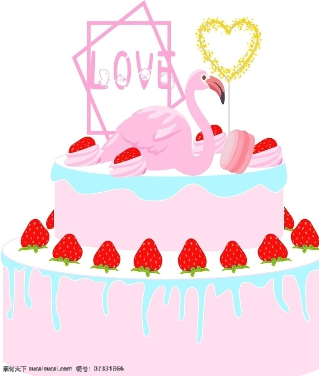 520蛋糕 生日蛋糕 情侣蛋糕 马卡龙 草莓蛋糕 马卡龙蛋糕 少女心 少女粉 草莓 底纹边框 其他素材