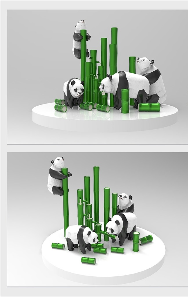 大熊猫 美 陈 模型 美陈设计 商场 商场美陈 商场设计 3d 立体设计 雕塑 堆头 3d设计 展示模型 max