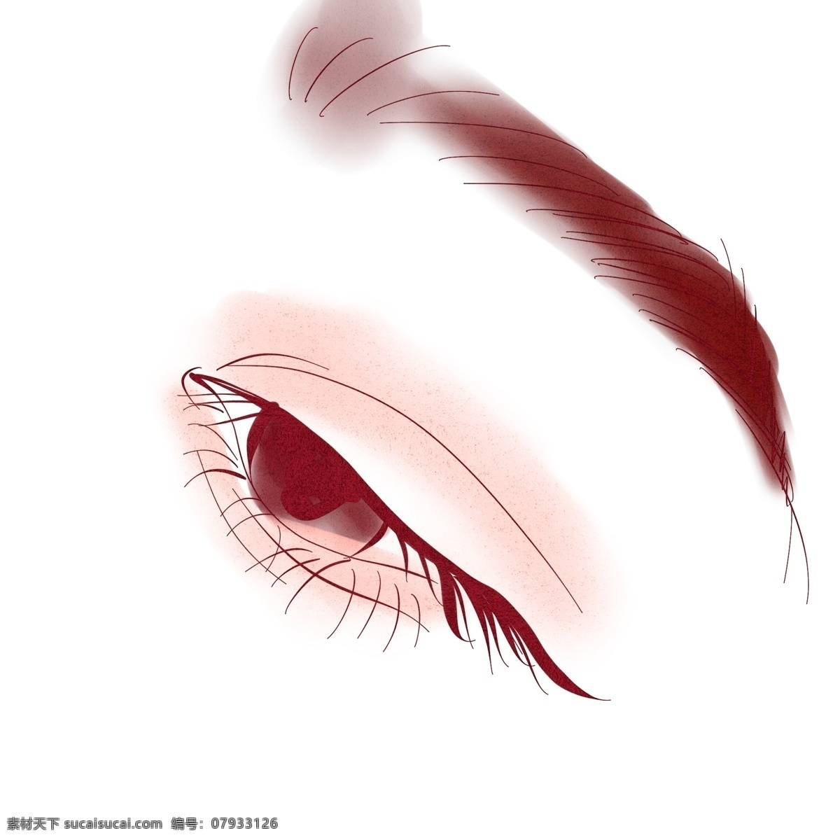 水彩 眼睛 清新 文艺 手绘 板绘