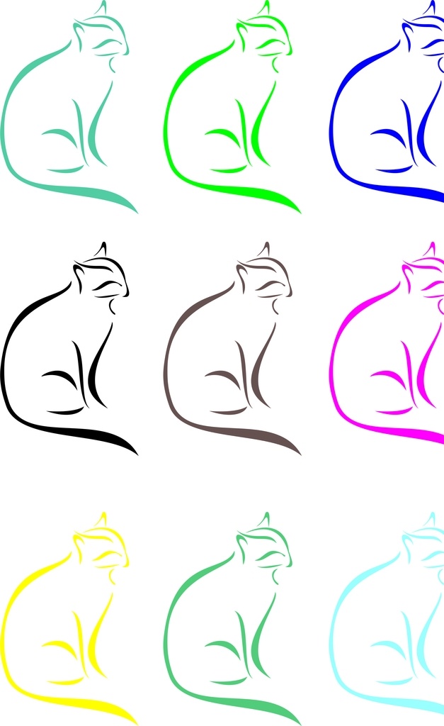 简笔画猫 简笔画 源文件 猫 平面设计 动物