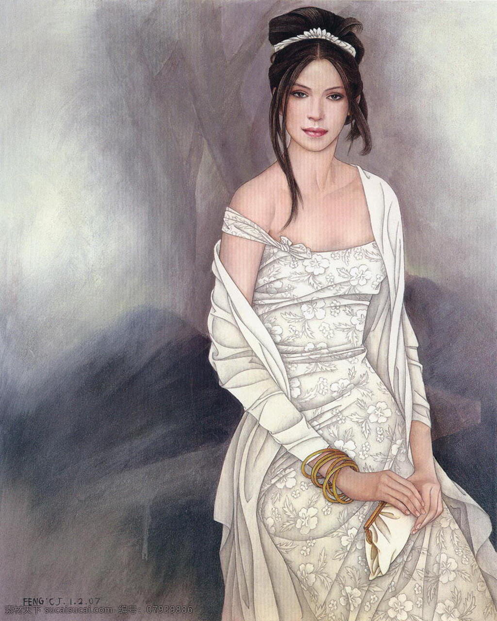冯 长江 当代艺术 工笔 画家 仕女 艺术家 冯长江 异域仕女画 文化艺术