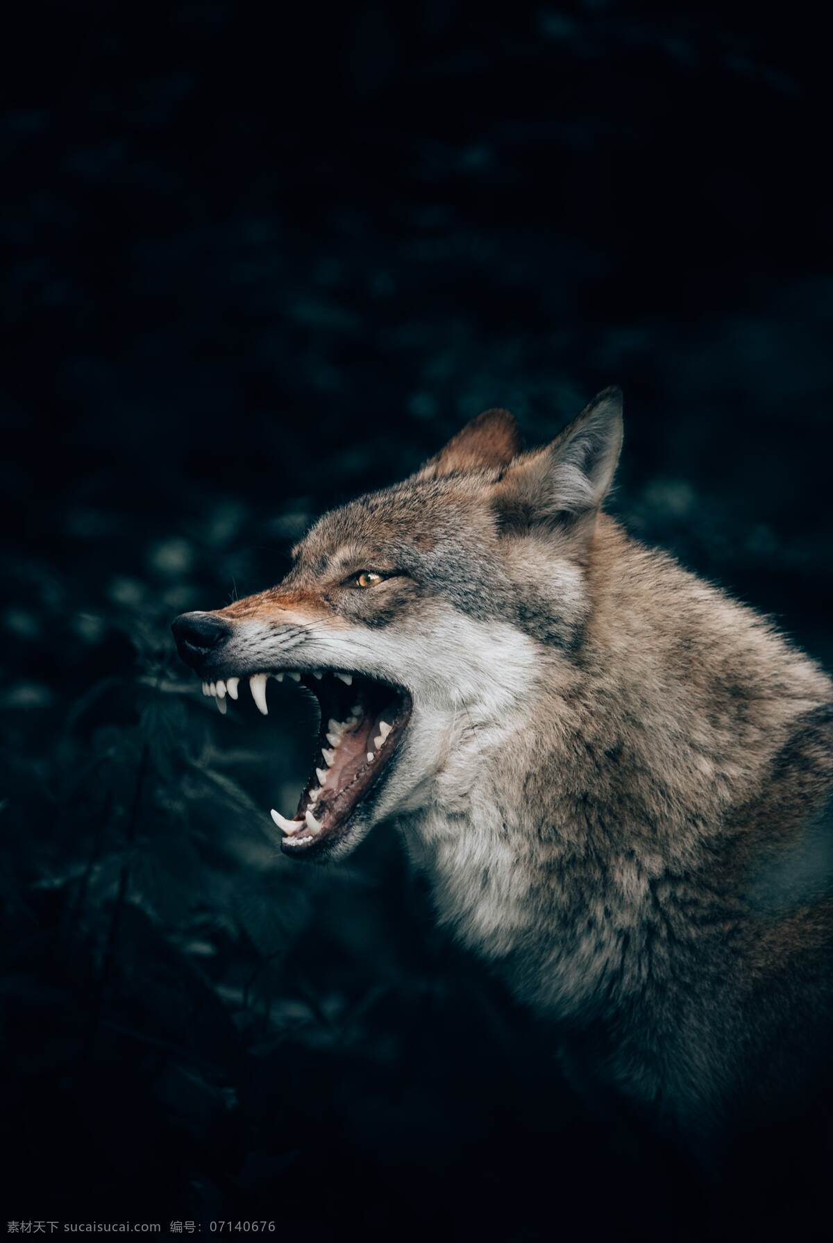 猛兽 兽 动物 动物头 动物头部 大灰狼 狼头 狼牙 生物世界 野生动物