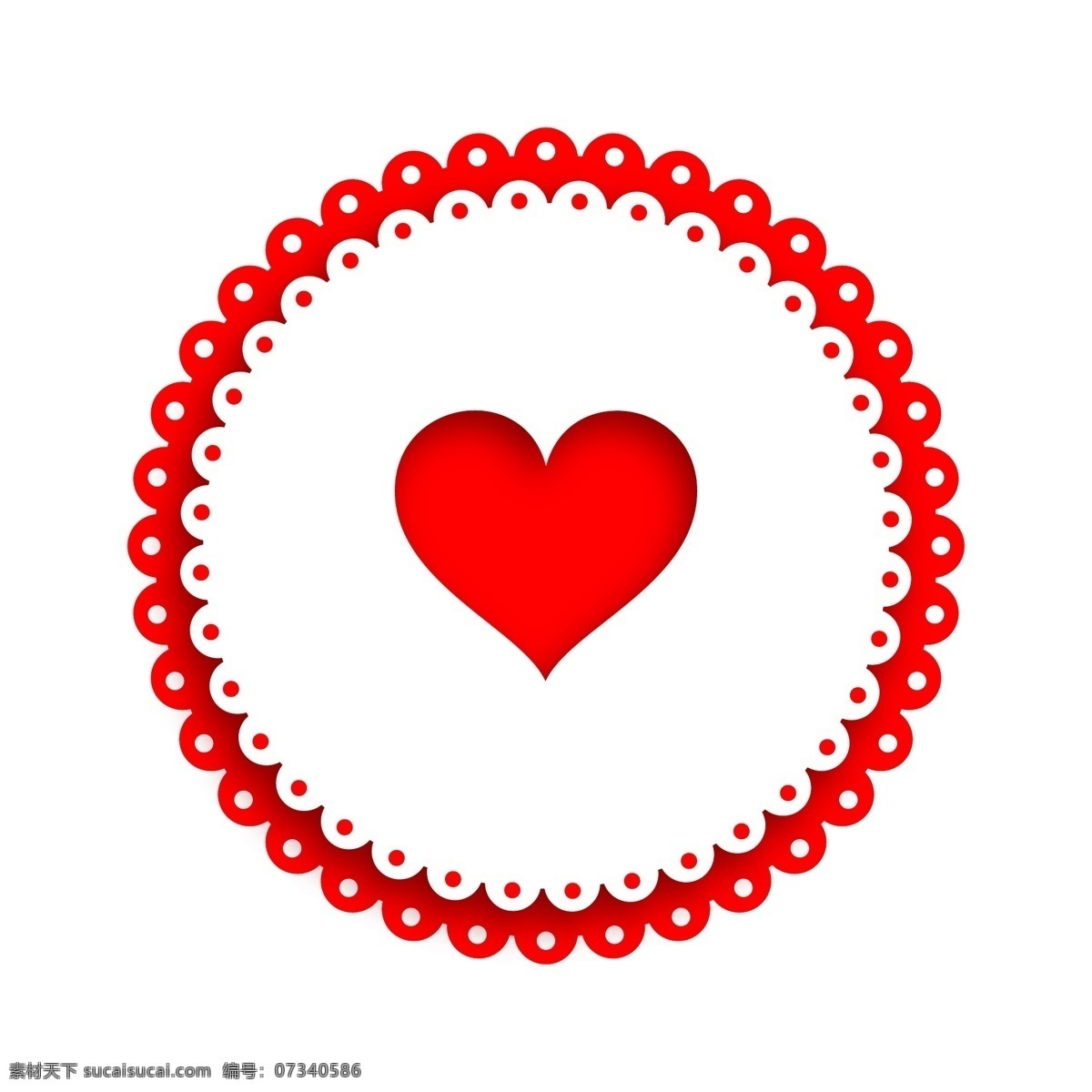 红色爱心圆 红色 爱心 图案 矢量 线条 创意 抽象 标志图标 其他图标