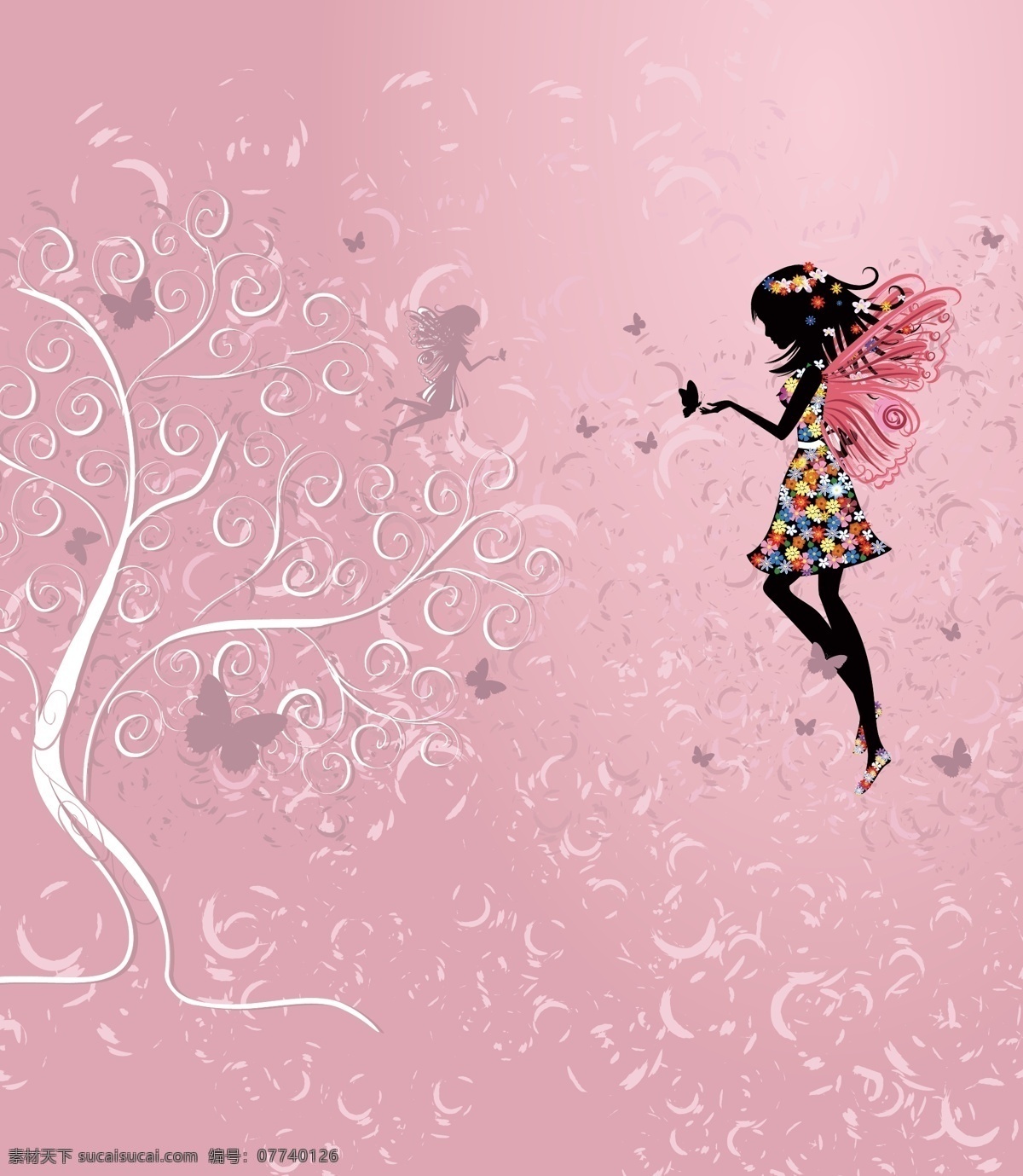 粉红色背景 少女 粉色 烟雾 背景 人物 粉红色 少女心 大树 花纹 室外广告设计