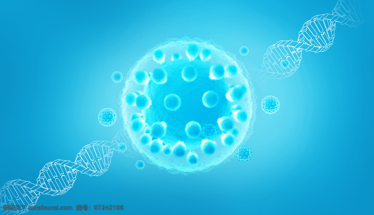 细胞 基因 蓝色 医疗 高清 医疗类 生物世界