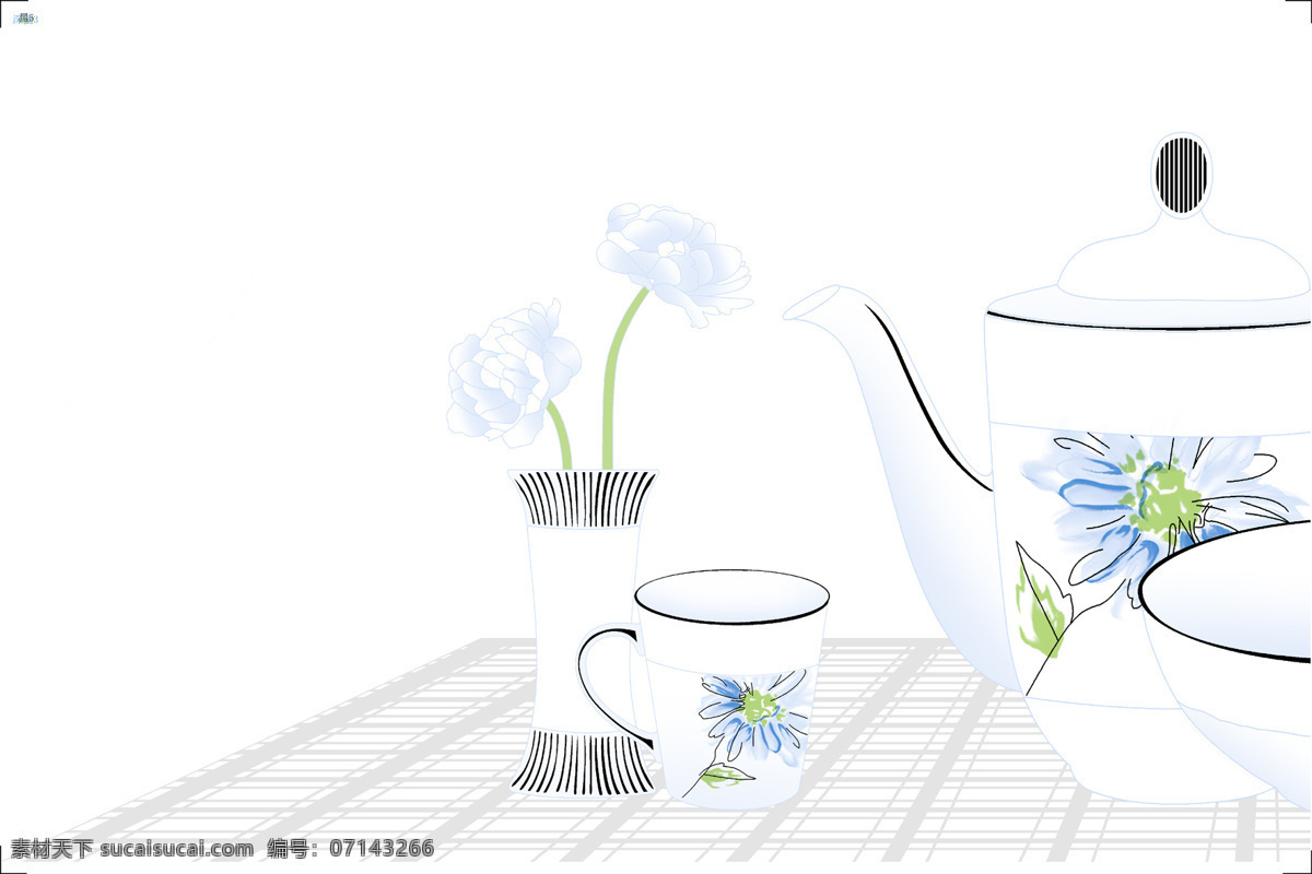 杯子 花 片 花片 绘画书法 文化艺术 设计素材 模板下载 杯子花片 茶具图案 矢量图 日常生活