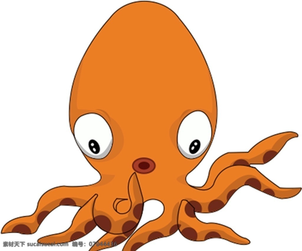 卡通章鱼 橙色章鱼 可爱章鱼 矢量 大眼睛章鱼 logo设计
