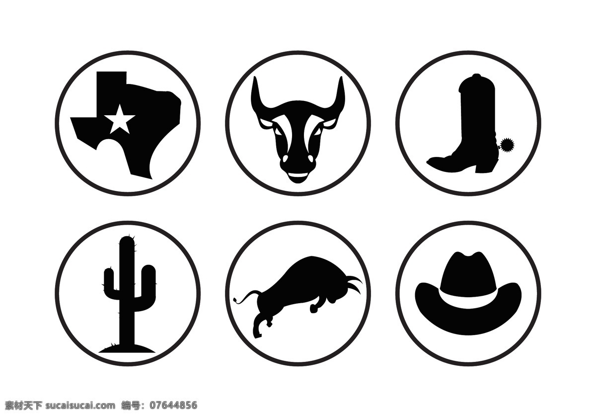 德克萨斯 矢量 图标 牛仔 符号 帽子 西 明星 西方 插图 白色的 野生的 开机 设置 美国 背景 孤立的 靴子 车 枪 仙人掌 套索 黑色 状态 公牛 骑士 马蹄