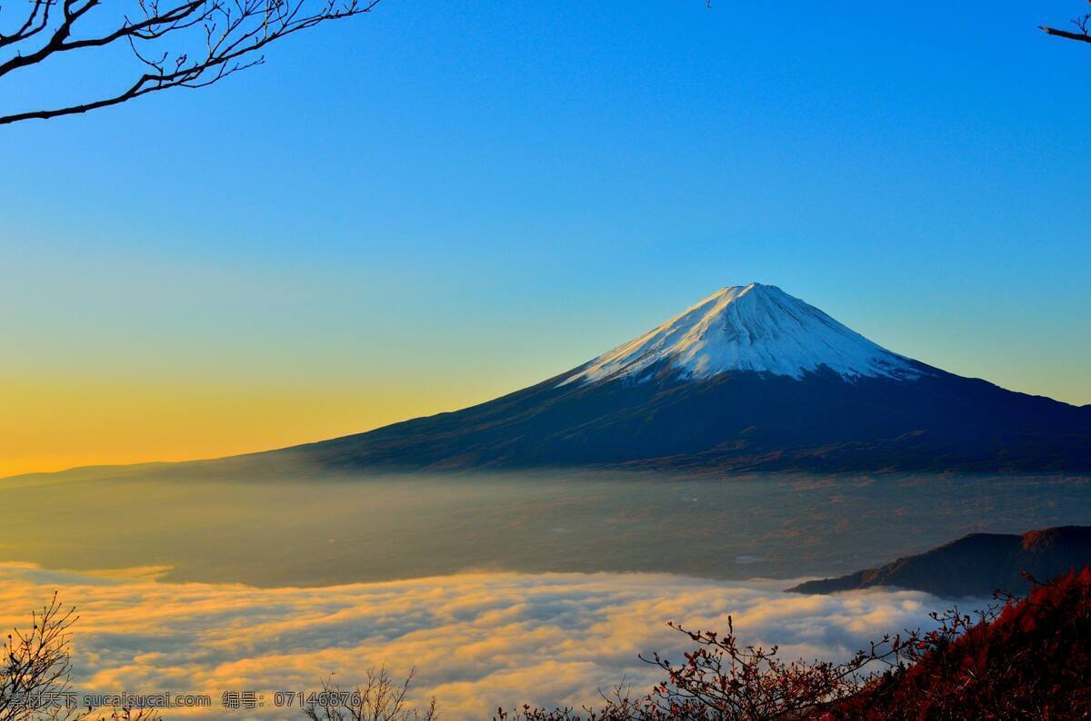 富士山美景 富士山 壮丽 日出 美景 高山 天空 多娇江山 自然景观 自然风景
