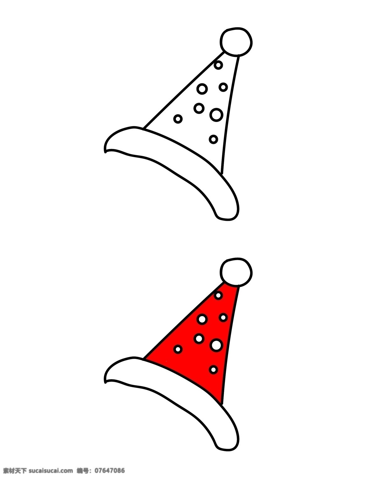 生日帽 圣诞帽 冬季帽子 棉帽 红帽 红色帽子 帽子 生活用品 圣诞节素材 海报素材 简笔画帽子 简笔画圣诞帽 圣诞帽线稿 圣诞帽插画 圣诞帽儿童画 毛边帽 生活百科