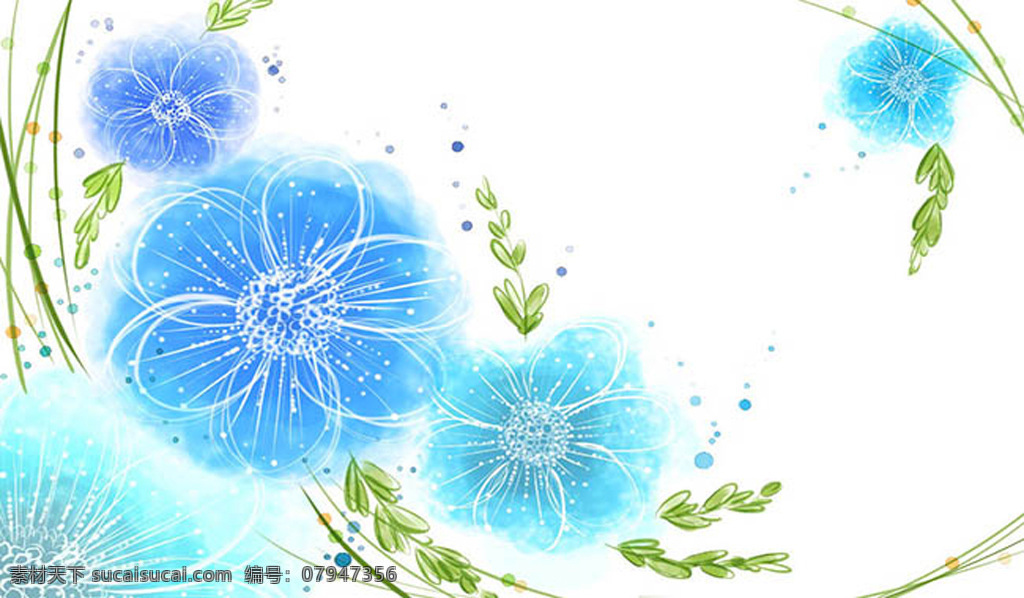手绘 唯美 花朵 矢量图 插画图 蓝色 铅笔画 唯美手绘花朵 手绘花朵图片 唯美花朵图片 意境