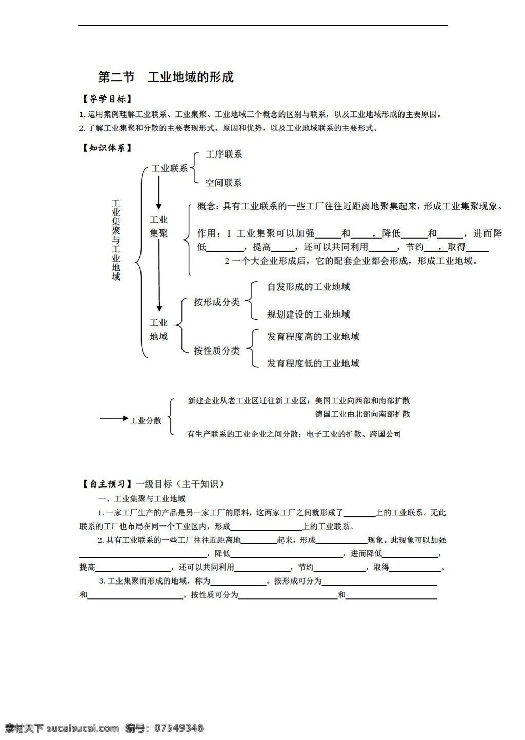 地理 人教 版 二 节 工业 地域 形成 人教版 必修2 学案