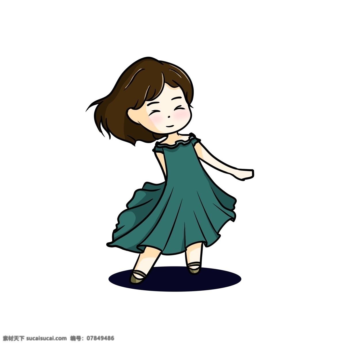q 版 女生 元素 商用 卡通 可爱 萌系 人物