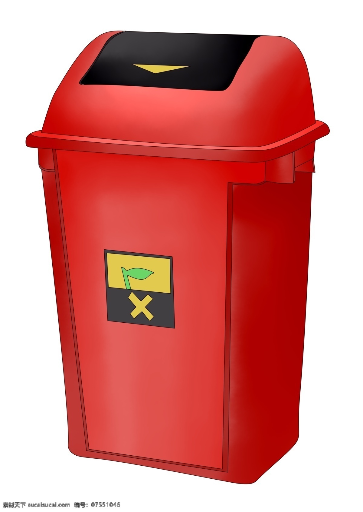 公共 垃圾桶 垃圾箱 公共垃圾桶 分类垃圾桶 红色垃圾桶 卫生日 清洁工具 红色插画