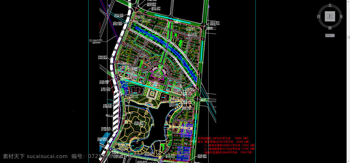 城市设计 cad 规划图 湖区 景观区 商住房 住宅区 方案优秀合理