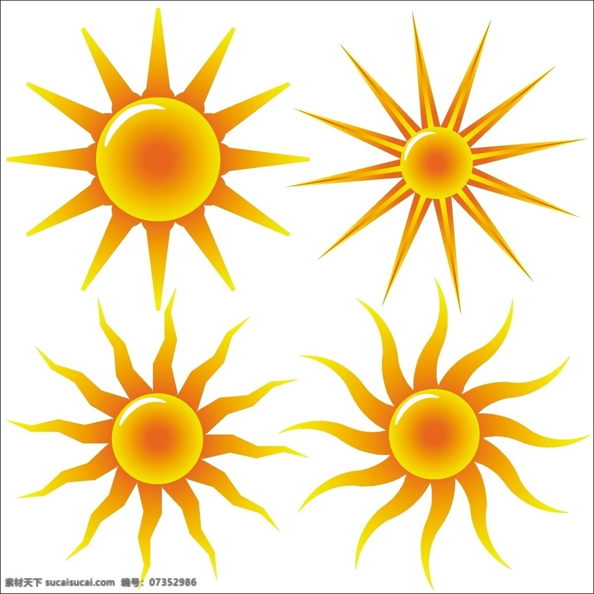 太阳集向量 白色