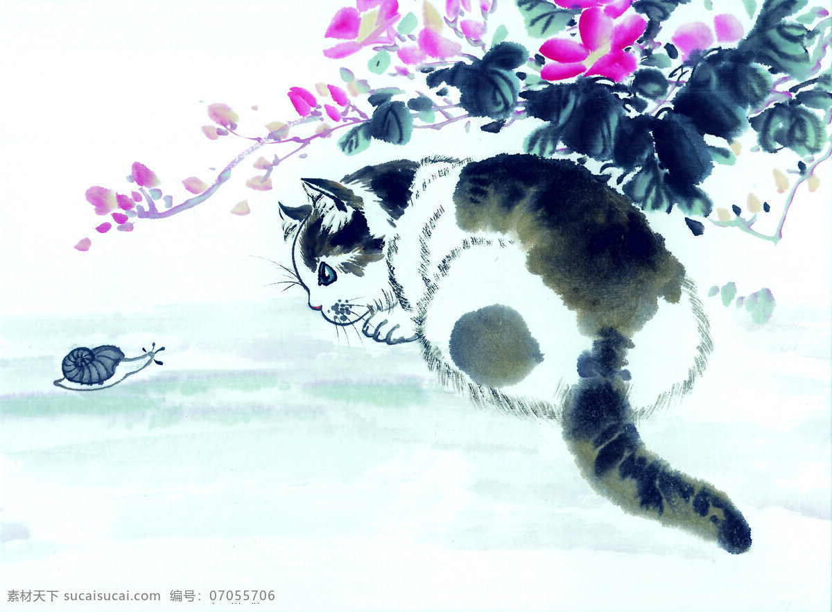 猫咪免费下载 动物 家猫 可爱 猫咪 小猫 中华艺术绘画 病猫 花猫 文化艺术