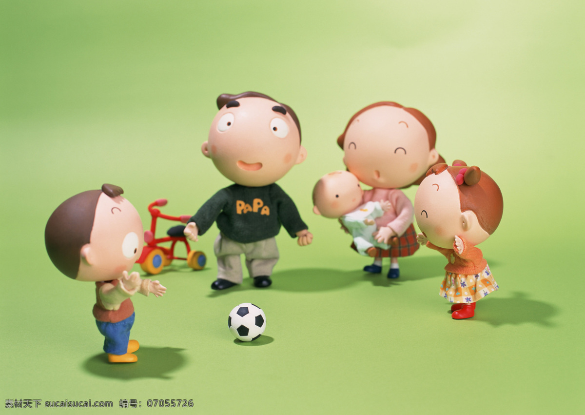 动漫动画 动漫人物 卡通 快乐 快乐家庭 一家人 运动 家庭 设计素材 模板下载 快乐的家庭 足球 矢量图 日常生活