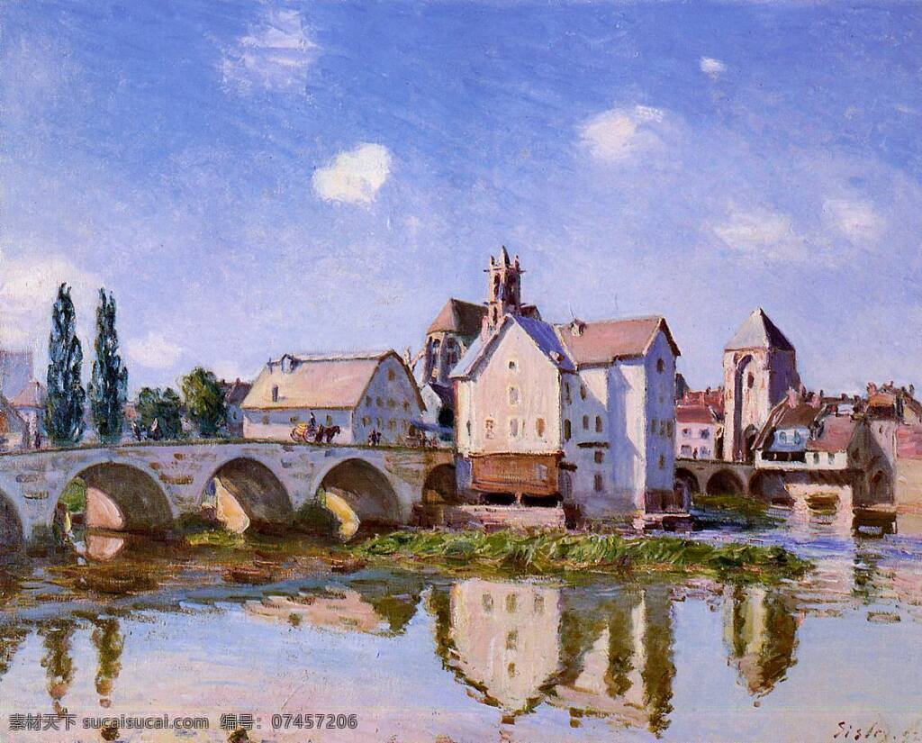 sisley 印象派 风景 自然 油画 装饰画 法国 画家 阿尔弗雷德 西 斯莱 alfred