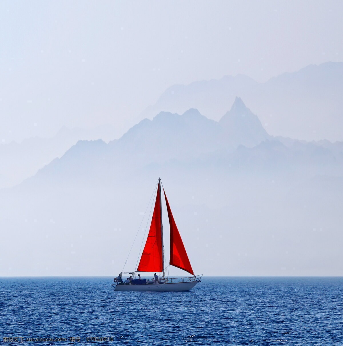 海上的帆船 帆船 海面的帆船 大海航行 船只 自然风景 自然景观 蓝色