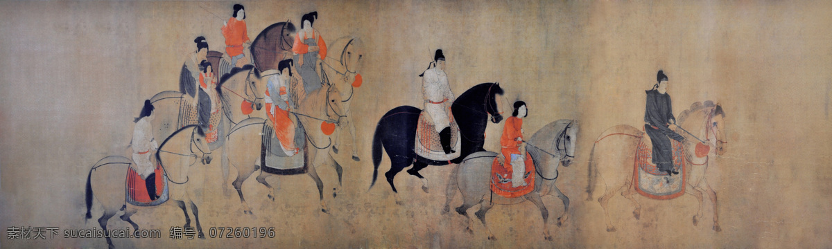 虢 国 夫人 游春 图 胡喜荣画 虢国夫人游春 工笔画 工笔人物 纸本国画 人物画 国画人物 装饰画 字画 书画 古画 淡彩工笔画 工笔装饰画 书画作品 文化艺术 绘画书法