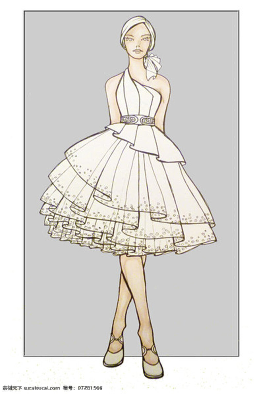 白色 连衣裙 设计图 服装设计 时尚女装 职业女装 职业装 女装设计 效果图 短裙 衬衫 服装 服装效果图
