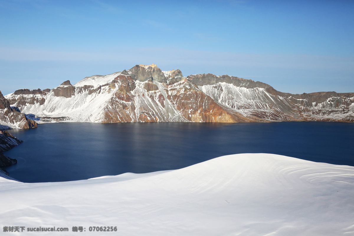 长白山天池 东北 吉林省 长白山西坡 天池 雪景 摄影作品 自然景观 风景名胜