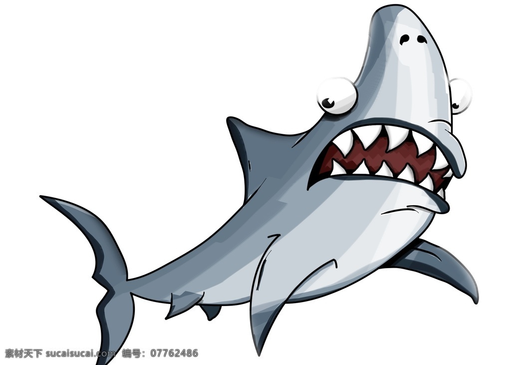 卡通鲨鱼 矢量 鱼 手绘 海洋 动物 元素 精美 鲨鱼 生物世界