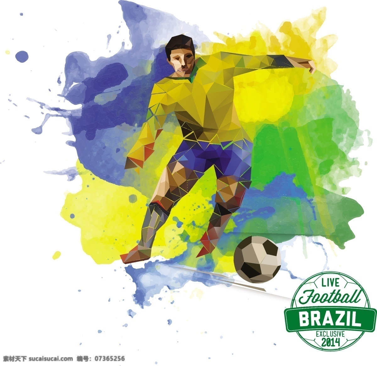 2014 足球 世界杯 巴西 向量 杯 播放器 几何 颜色 油墨 足球世界杯 桑巴足球 矢量图 其他矢量图