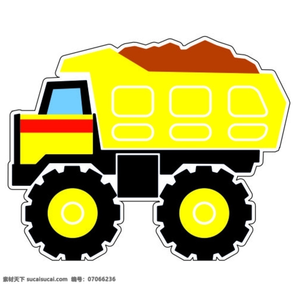 挖土车 泥头车 车 货车 卡车 动漫动画