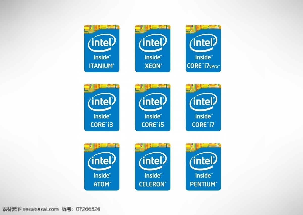 intel 英特尔 全新 cpu 标志 酷睿 芯片 主板 显卡 core i3 i5 i7 itanium xeon atom celeron pentium 安腾 至强 凌动 赛扬 奔腾 标识 logo 企业 标志图标