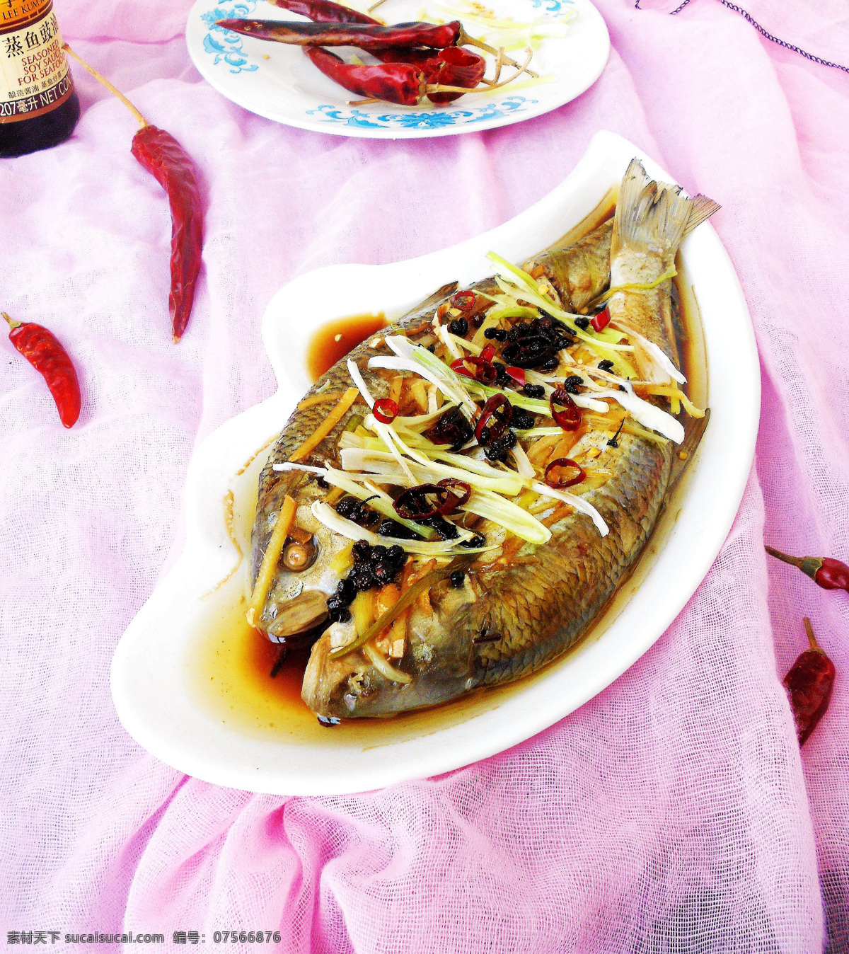 清蒸鱼 清蒸华子鱼 华子鱼 清蒸 鱼 餐饮美食 传统美食