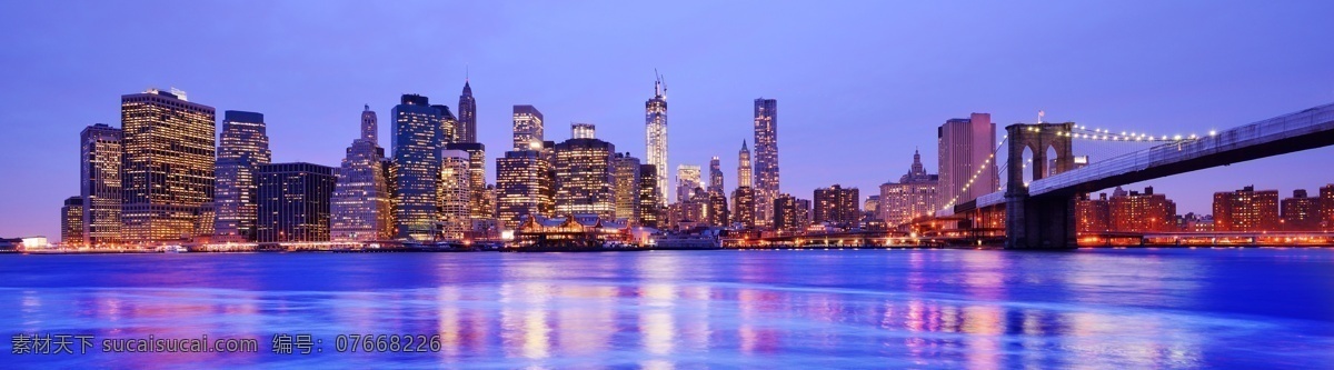 曼哈顿 夜景 曼哈顿夜景 布鲁克林 纽约风景 摩天大楼 高楼大厦 美丽城市风景 城市风光 城市景色 繁华都市 环境家居 蓝色