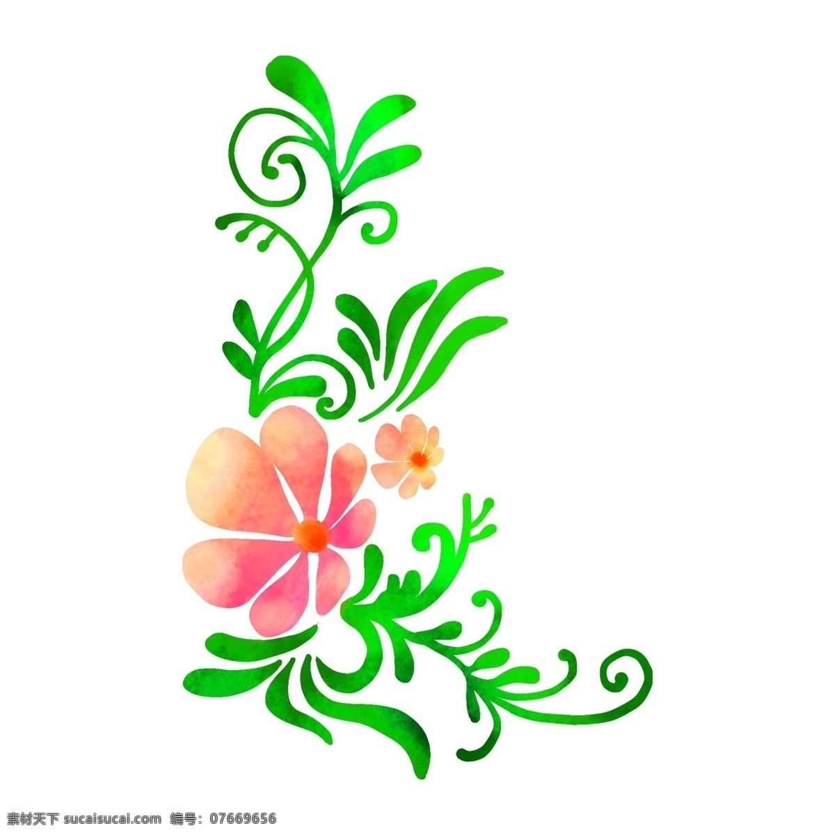 开放 春天 花 藤 插画 春天的花朵 卡通插画 花藤插画 花朵插画 鲜花插画 花卉插画 开放的花朵