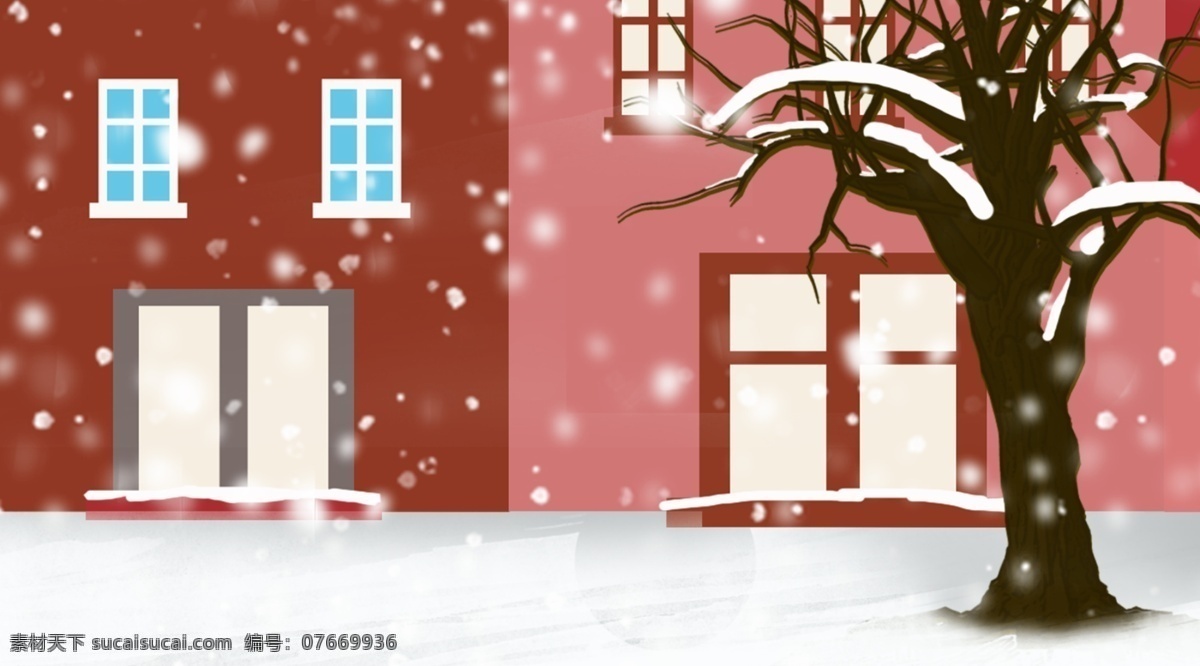 唯美 浪漫 房屋 雪景 背景 冬至背景 下雪 冬天 冬至节气 传统节气 24节气冬天 冬至背景图