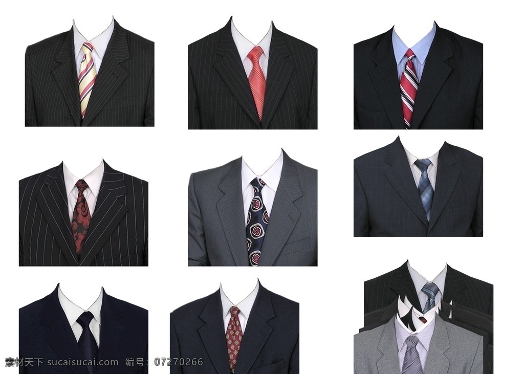 男女西服 证件照素材 服装 分层 各种服饰 领带 正装 证件照服装 背景 快照 服装照片模板 快照服装 图标素材