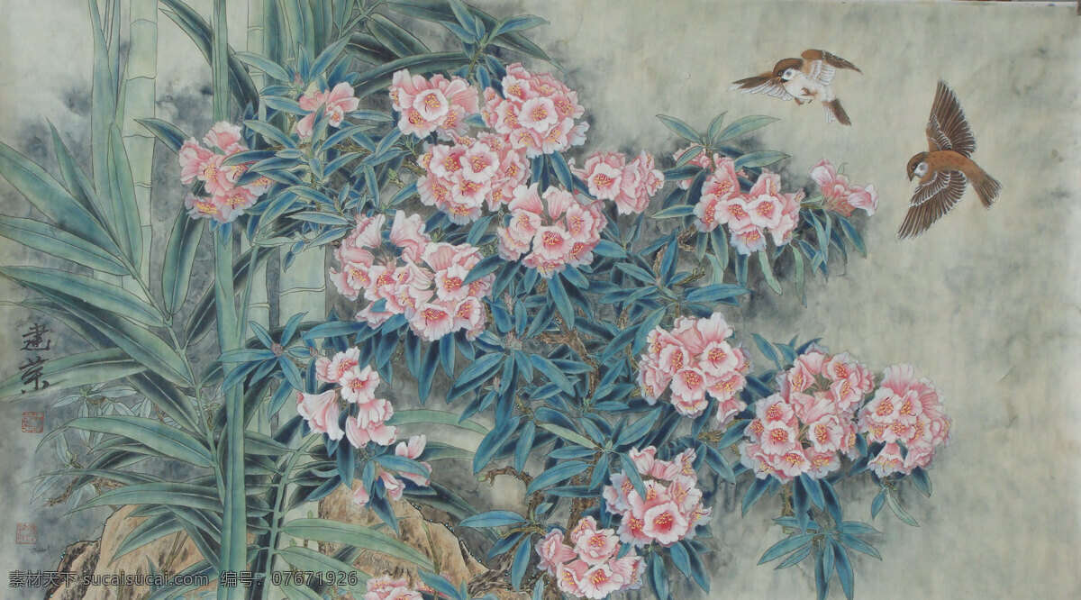 春意盎然 工笔画 高清 花鸟图 中国画 文化艺术 绘画书法