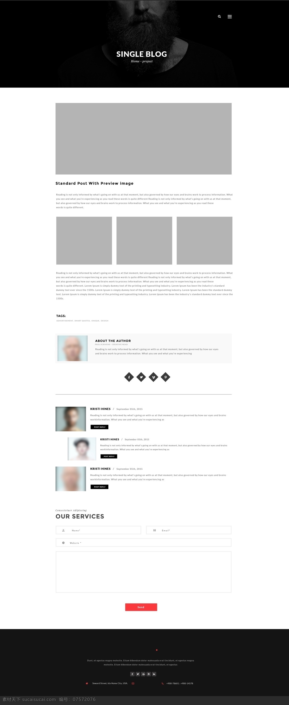 黑白 灰 极 简单 人 博客 页面 网页设计 blog 白色 干净 黑色 灰色 极简 简约 模板 网页素材